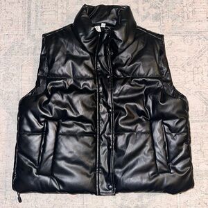 NWT Fate+Fortune leather puffer vest